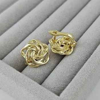 Швензы 16.5х15.5 мм с английским замком, позолота 14К (10002-З) швензы для серег купить с доставкой по России | Интернет-магазин Viva Beads