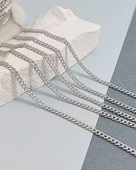 50 см Цепь тонкая 2 мм /толщина/ родиевое покр. (8243-Р)  купить в Воронеже | Заказать в интернет-магазине Viva Beads
