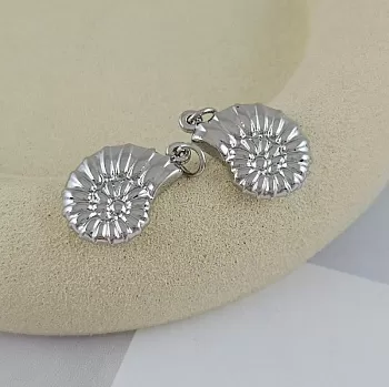 Подвеска Ракушка 19.7х14х3.7 мм родиевое покрытие (8836-Р-20) купить с доставкой по России | Интернет-магазин Viva Beads