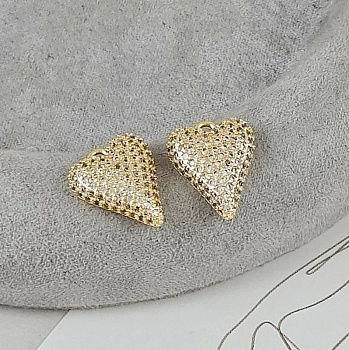 Подвеска Сердце 15.4x12.3 мм  с фианитами позолота 14К (9134-12-З)