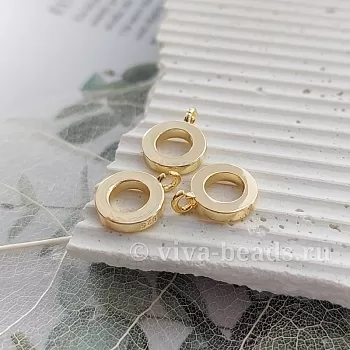 Бейл 8.9x11.7x2 мм внутр. d 5 мм позолота 14К (6806-З) купить в Воронеже | Заказать в интернет-магазине Viva Beads
