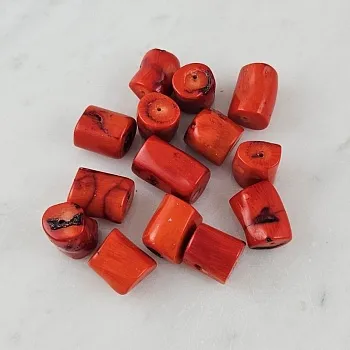 УЦЕНКА 1 шт Коралл бочонок крупный ок. 9-13х12-19 мм ярко-оранжевый (9562-УЦ)