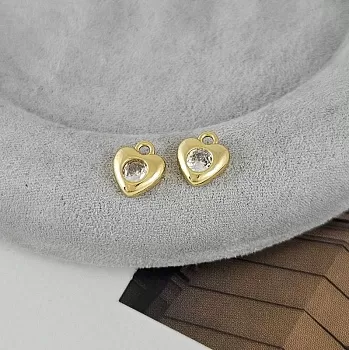 Подвеска Сердце с фианитом 9x8 мм позолота 18К (9367-З) купить с доставкой по России | Интернет-магазин Viva Beads