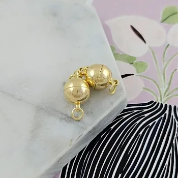 УЦЕНКА Замок магнитный 10 мм круглый, позолота 14К (3737-З-УЦ) купить в Воронеже | Заказать в интернет-магазине Viva Beads
