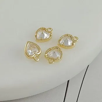 УЦЕНКА Подвеска Сердце с фианитом 6х8 мм Crystal, позолота 14К (8030-ЗБЕЛ-УЦ) купить с доставкой по России | Интернет-магазин Viva Beads