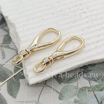 Замок карабин 30х10 мм позолота (6841-З) купить в Воронеже | Заказать в интернет-магазине Viva Beads

