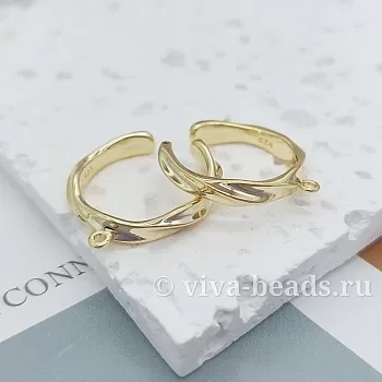 Основа для кольца с петелькой свободный размер позолота (7221-З) купить с доставкой по России | Интернет-магазин Viva Beads