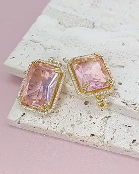 Подвеска прямоугольная с фианитами 25x17.7 мм позолота 18к (8083-З) Подвеска прямоугольная с фианитами 25x17.7 мм позолота 18к (8083-З)