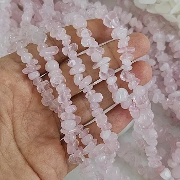 Нить 40 см Розовый кварц натуральный 5-8 мм бусины каменная крошка (6876) для бижутерии купить с доставкой по России | Интернет‑магазин Viva Beads