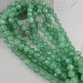 Нить 19 см Жадеит тонированный 7-7.5 мм многогранник зеленый (9462-ЗЕЛ) для бижутерии купить с доставкой по России | Интернет‑магазин Viva Beads