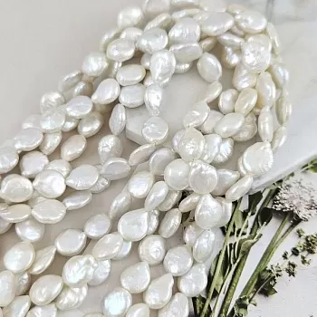 1 шт. Жемчуг натуральный речной барокко ок. 9-10 мм монета,  АА белый (9758) купить в #REGION_P# | Заказать в интернет-магазине Viva Beads
