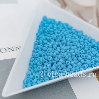 7 гр. Бисер японский MIYUKI размер 11 Opaque Turquoise Blue, 2x1.3 мм (7316-RR413) купить с доставкой по России | Интернет-магазин Viva Beads