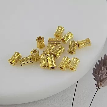 10 шт. Бусина разделитель 5.8х4 мм граненая трубочка, позолота 18К (9918-З) купить с доставкой по России | Интернет-магазин Viva Beads