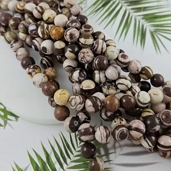 Нить 19 см Яшма зебровая ок. 10.5 мм бусины гладкий шар (9934-10) для бижутерии купить с доставкой по России | Интернет‑магазин Viva Beads