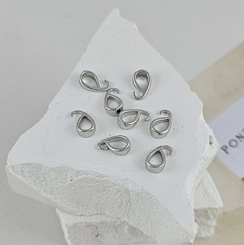 Бейл 8х2.7 мм для подвесок, кулонов родиевое покрытие (9603-Р) купить с доставкой по России | Интернет-магазин Viva Beads