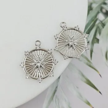 Подвеска круглая со Звездой 17.8х15.6 мм с фианитами, родиевое покрытие (9983-Р) купить с доставкой по России | Интернет-магазин Viva Beads