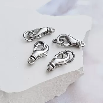 УЦЕНКА Замок лобстер 12 мм с родиевым покрытием (8612-12-Р-/УЦ) замок для украшений купить с доставкой по России | Интернет-магазин Viva Beads