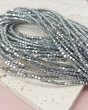 Нить 19 см Гематит 2 мм многогранник цвет платина (7971-П) купить в Воронеже | Заказать в интернет-магазине Viva Beads
