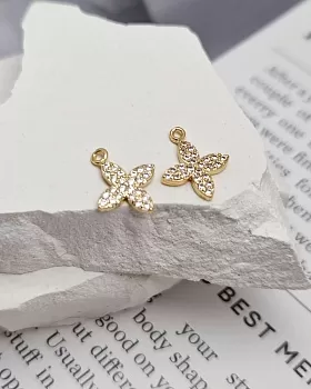 Подвеска Цветок с фианитами 13.8х10.6 мм позолота (8345-З) Подвеска Цветок с фианитами 13.8х10.6 мм позолота (8345-З)