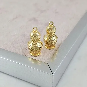 УЦЕНКА Подвеска Матрешка 20x10 мм, позолота 14К (10176-З-УЦ)