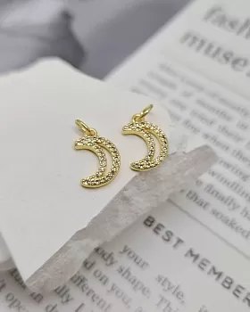 Подвеска Месяц с фианитами / цирконами 13.7x9.1 мм позолота (8356-З) купить с доставкой по России | Интернет-магазин Viva Beads