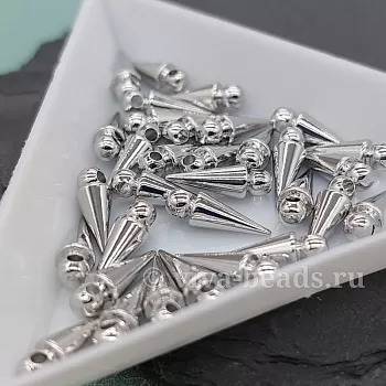 Подвеска Шип 12х4 мм родиевое покрытие (6605-12-Р) купить с доставкой по России | Интернет-магазин Viva Beads