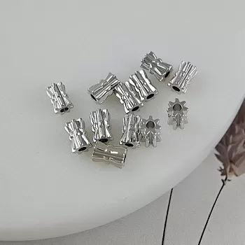 10 шт. Бусина разделитель 5.8х4 мм граненая трубочка, родиевое покрытие (9918-Р) купить с доставкой по России | Интернет-магазин Viva Beads