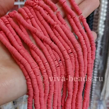 Нить Каучук (пластик) 4 мм цвет лососевый (яркий) (6479-Л) купить в Воронеже | Заказать в интернет-магазине Viva Beads

