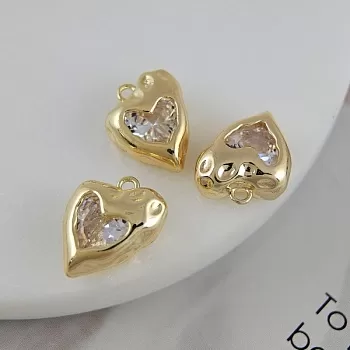 УЦЕНКА Подвеска Сердце с фианитом 15х12.3х7 мм позолота 14К (6604-З-УЦ) УЦЕНКА Подвеска Сердце с фианитом 15х12.3х7 мм позолота 14К (6604-З-УЦ)