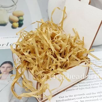 Наполнитель бумажный Рафия для упаковки цвет древесный 20 грамм (7460-2) для бижутерии купить с доставкой по России | Интернет-магазин Viva Beads