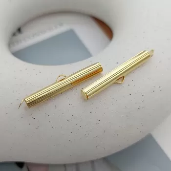 Концевик трубочка слайдер 30 мм позолота (7085-30-З) купить с доставкой по России | Заказать в интернет-магазине Viva Beads
