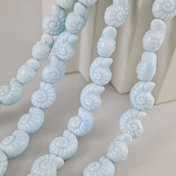 1 шт. Бусина Ракушка 14.5х12х9 мм , голубой,  керамика (9622-ГОЛ) купить с доставкой по России | Интернет-магазин Viva Beads