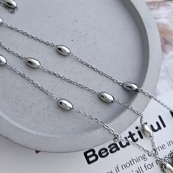 50 см Цепь с бусинами 4 мм / толщина / нержавеющая сталь (8954) купить с доставкой по России | Интернет-магазин Viva Beads