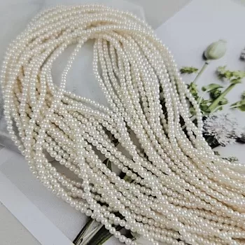 Нить 39-40 см Жемчуг Майорка 2-2.1 мм, жемчужный (9737-2) купить с доставкой по России | Интернет-магазин Viva Beads