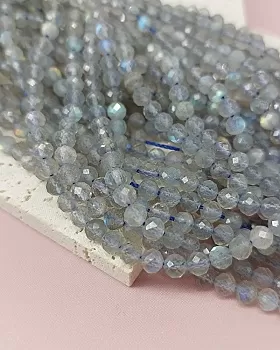 Нить 19 см Лабрадорит ок. 4.5 мм граненая бусина (6109) для бижутерии купить с доставкой по России | Интернет‑магазин Viva Beads