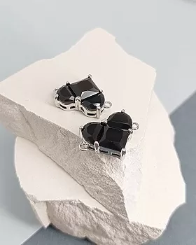 Коннектор Сердце 12.8x17.7 мм с фианитами, родиевое покр. (8217-ЧР) Коннектор Сердце 12.8x17.7 мм с фианитами, родиевое покр. (8217-ЧР)