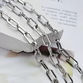 10 см Цепь 5.3 мм / толщина / якорное плетение, овальная, родиевое покрытие (8616-Р) купить в Воронеже | Заказать в интернет-магазине Viva Beads
