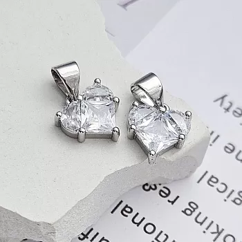 Подвеска Сердце 10 мм с фианитами, Crystal, родиевое покрытие (8350-КРР) Подвеска Сердце 10 мм с фианитами, Crystal, родиевое покрытие (8350-КРР)