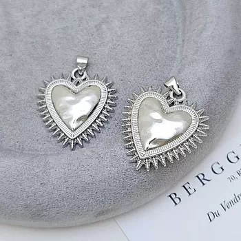 Подвеска Сердце 26.8x24.8 мм с родиевым покрытием (8700-Р) купить с доставкой по России | Интернет-магазин Viva Beads