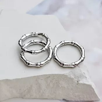 1 шт. Кольцо коннектор Бамбук 15х2 мм родиевое покрытие (8619-15-Р) соединительные колечки и кольца-коннекторы купить с доставкой по России | Интернет-магазин Viva Beads