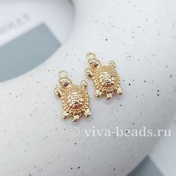 Подвеска Черепашка 13.6х8 мм позолота (7360-З) Подвеска Черепашка 13.6х8 мм позолота (7360-З)