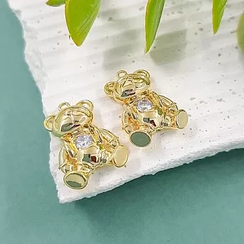 Подвеска с фианитом Мишка 16.6х11.4 мм позолота (5569-З)