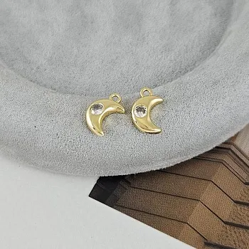 УЦЕНКА Подвеска Месяц с фианитом 12.8x8 мм позолота 18К (9368-З-УЦ)