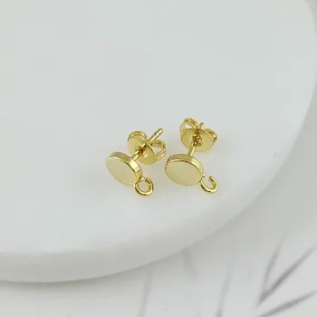 Пуссеты гвоздики круглые 6 мм позолота 14К (10090-З) швензы для серег купить с доставкой по России | Интернет-магазин Viva Beads