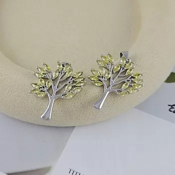 Подвеска Дерево 25.8х21.6 мм с фианитами, родиевое покрытие, желтый (9856-Р-Ж) купить с доставкой по России | Интернет-магазин Viva Beads