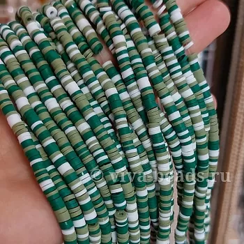 Нить Каучук (пластик) 4 мм цвет микс зеленый (6479-МЗ) купить в Воронеже | Заказать в интернет-магазине Viva Beads

