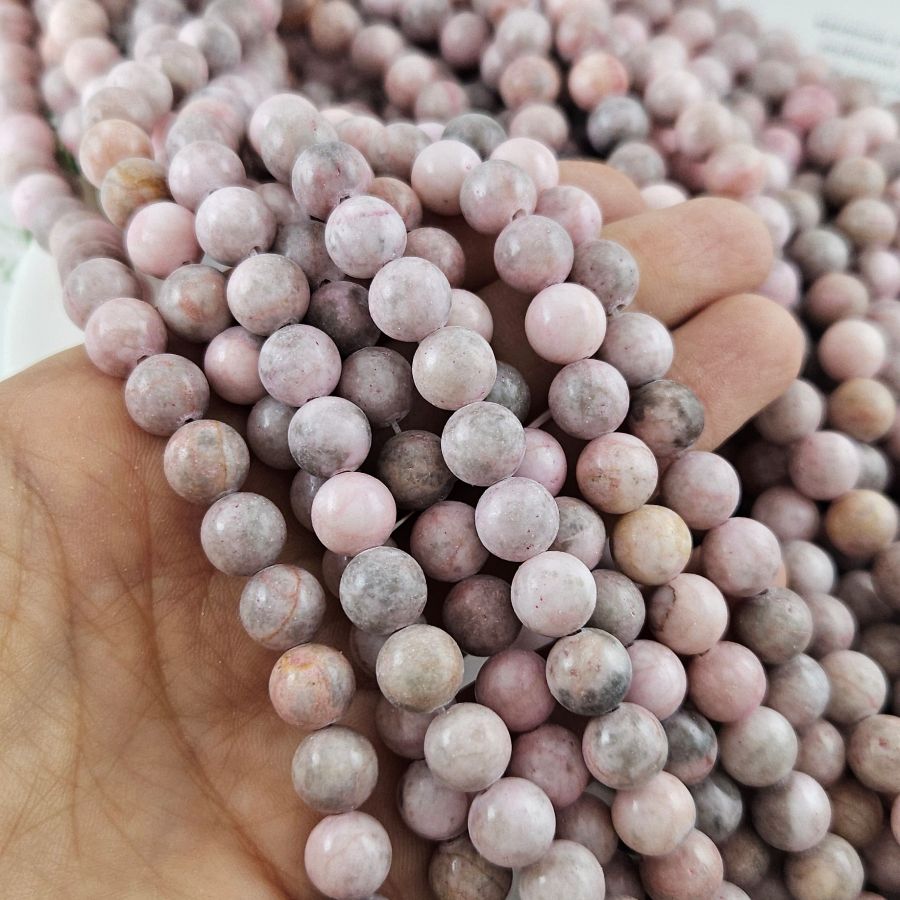 Нить 37-38 см Яшма розовая бусины ок. 8.5 мм тонированная, бусины гладкий шар (10051-8.5) для бижутерии купить с доставкой по России | Интернет‑магазин Viva Beads
