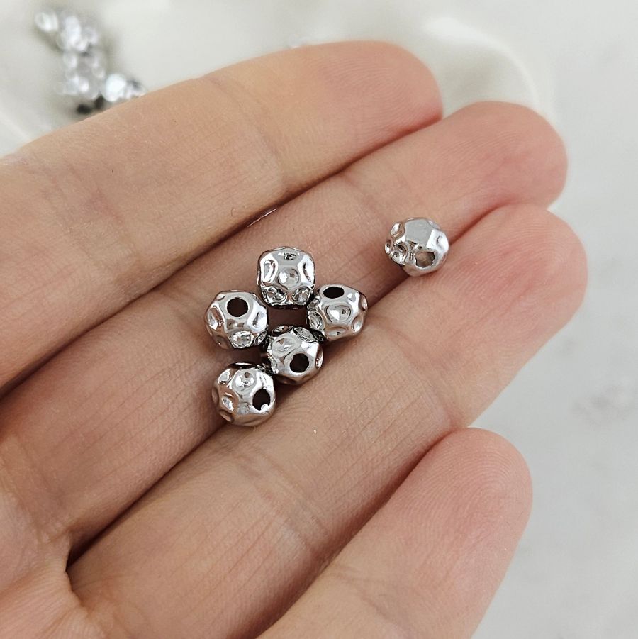 1 шт. Бусина разделитель круглая 5.1х5.9 мм родиевое покрытие (10099-Р) купить с доставкой по России | Интернет-магазин Viva Beads