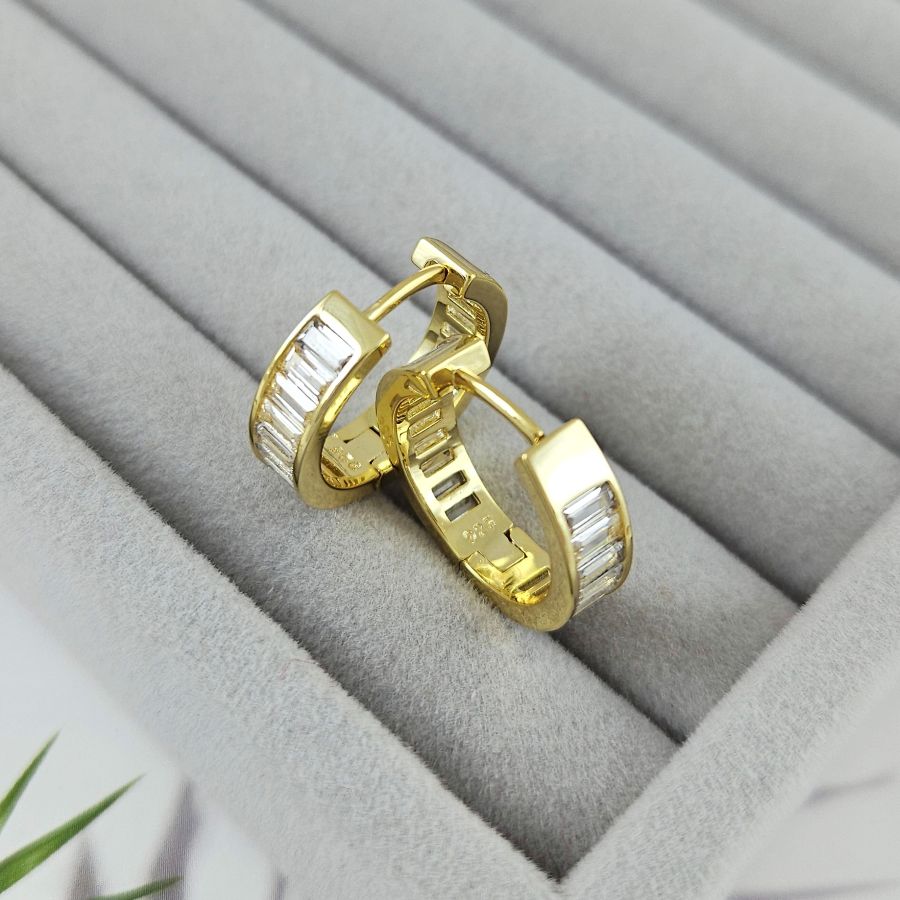 Швензы конго, бублики с фианитами 20х5 мм, позолота 14К (10086-З) купить с доставкой по России | Интернет-магазин Viva Beads