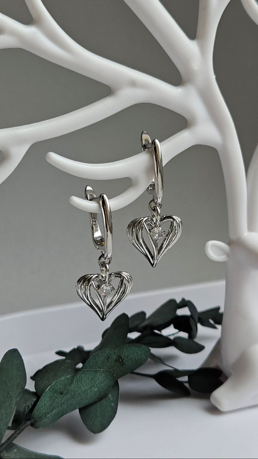 Crystal Heart — набор материалов для создания серёжек (НАБОР-54)
